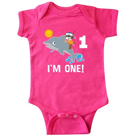 

Inktastic First Birthday 1 Year Old Dolphin Gift Baby Boy or Baby Girl Bodysuit