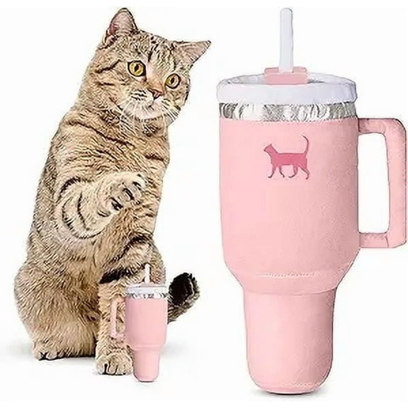 PUPROAR Kitty Cup Tumbler Catnip Crinkle Cat Toy (Pink Peach Dust)