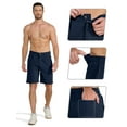 thumbnail image 4 of Men's Golf Shorts 9" Casual Dress Shorts Stretch Quick Dry UPF 50+ Lightweight Flat Front Work Shorts with 5 Pockets navy blue 42, 4 of 8