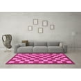 thumbnail image 3 of Ahgly Company Indoor Round Checkered Pink Modern Area Rugs, 8' Round, 3 of 4