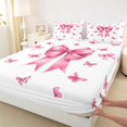 thumbnail image 3 of Feelyou Dreamy Pink Bow-tie Twin Sheet Sets, Butterfly Animal Bedding, 3-Piece, 3 of 7