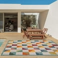 thumbnail image 4 of 7â€™ x 9â€™ Orange Gray Triangle Indoor Outdoor Area Rug, 4 of 9