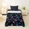 thumbnail image 2 of Manfei Gothic Kitten Twin Sheets, Simple Line Cat Bedding, Black Blue Purple, 3-Piece, 1 Flat Sheet, 1 Fitted Sheet and 1 Pillowcase, 2 of 6