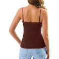thumbnail image 4 of Wrongduck Women's Double Lined Lace Tank Top Sleeveless Fitted Cami Adjustable Strap Layering Fashion Top, 4 of 13