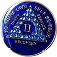 thumbnail image 2 of 2 Year AA Medallion Sapphire Blue Crystal Tri-Plate Chip, 2 of 10