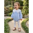 thumbnail image 4 of Cenuakty Baby Girl Fall Romper Long Sleeve Lace Doll Collar Solid Color Bodysuit Newborn Outfit, 4 of 9