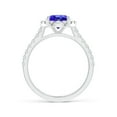 thumbnail image 2 of ANGARA Natural Oval 1.9 ct Tanzanite Halo Ring with Diamond Accents in 14K White Gold for Women (Size-9x7mm) | December Birthstone, Anniversary, Jewelry Gift for Women | Natural Tanzanite Ring, 2 of 9