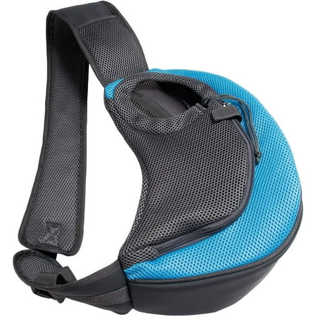 Hgudesign Pet Dog Sling Carrier Large Pocket Adjust Strap Anti-Fng Design Mesh Travel Safe Sling Bag Carrier for Dogs s (D Blue)