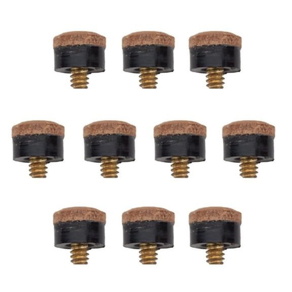 Windfall 10Pcs 10/11/12/13mm Screw-on Cue Tips Pool Snooker Billiards Replacement Parts