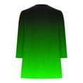 thumbnail image 4 of Penkiiy Half Zipper Shirts for Women Gradient Printed V Neck Shirt Rollable 3/4 Sleeve Tunic Tops Casual Trendy L Green, 4 of 5