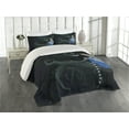 thumbnail image 2 of Ambesonne Colorful Quilted Coverlet 3 Pcs, Cheshire Cat in Forest, Queen Size, Multicolor, 2 of 4