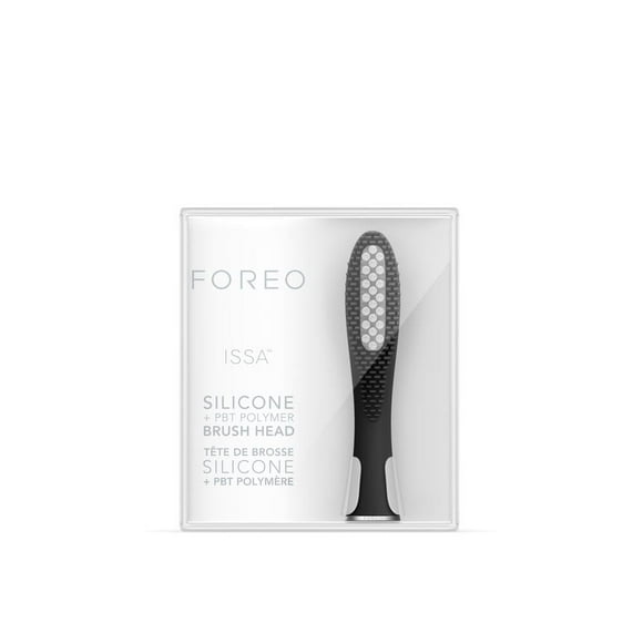 FOREO Issa Hybrid Wave Brush Head Black, Medical-Grade Silicone & PBT Polymer Bristles, 6-Months Lasting