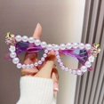 thumbnail image 1 of Large Rhinestone-Adorned Oversized Glasses - Sparkling Party Eyewear with -like Beads & Clip-On for, Prom, Graduation Photos, Costume Events - Multicolor (Black, Blue, Pink, Brown, Purple), 1 of 9
