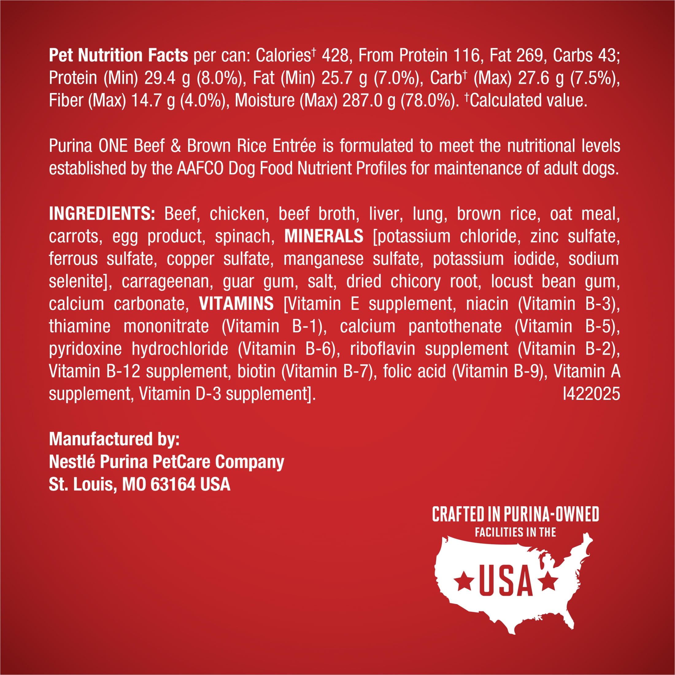 (4 pack) Purina ONE Natural Wet Dog Food, High Protein Soft Beef & Brown Rice Barley, 13 oz Can, 12 Pack