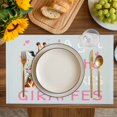 thumbnail image 4 of Giraffes Flowers Placemats Set of 8, A Girl Who Likes Giraffes Elegant Animals Grey Placemats for Dining Table, Place Mats for Kitchen Tabletop, Waterproof Wipeable Dining Table Mats Set, 4 of 9