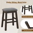 thumbnail image 2 of Gymax 4PCS 24.5'' Upholstered Saddle Bar Stools Dining Chairs w/ Wooden Legs Gray, 2 of 5