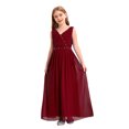 thumbnail image 1 of Oyolan Robe Longue d'Été pour Fille, Dos Nu, Maxi, Mariage, Fête, Concours, Robe de Bal, Bourgogne 12, 1 of 7
