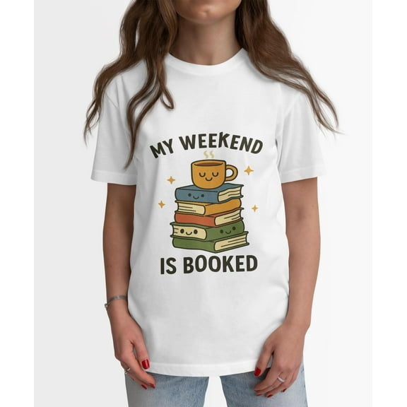 SEIKEMS Weekend Vibes Tee - Cozy Book Lover Shirt, Funny Gift for Readers, Casual Relaxed Fit, Perfect for Book Clubs, Literary Events