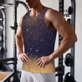 thumbnail image 5 of Lsque Gold Black Glitter Pattern Mens Tank Tops Muscle Athletic Quick Dry Sleeveless Workout Fitness T Shirts Beach Tank Top, Loose-fit Sleeveless Shirt for Men-XX-Large, 5 of 7