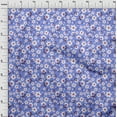 thumbnail image 4 of oneOone Velvet Lavender Blue Fabric Leaves & Clover Sewing Craft Projects Fabric Prints By Yard 58 Inch Wide, 4 of 5