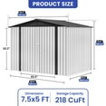 thumbnail image 3 of ModFusion 7.5x5 ft Storage Shed with Door, Reinforcement Metal Frame, Patio Tool House, White, 3 of 10