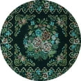 thumbnail image 1 of Ahgly Company Indoor Round Medallion Light Blue French Area Rugs, 5' Round, 1 of 1