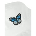 thumbnail image 2 of DLAPL Embroidered Bucket Hat for Women Men Fashion Summer Beach Fisherman Cap, Butterfly Pure White, 2 of 5