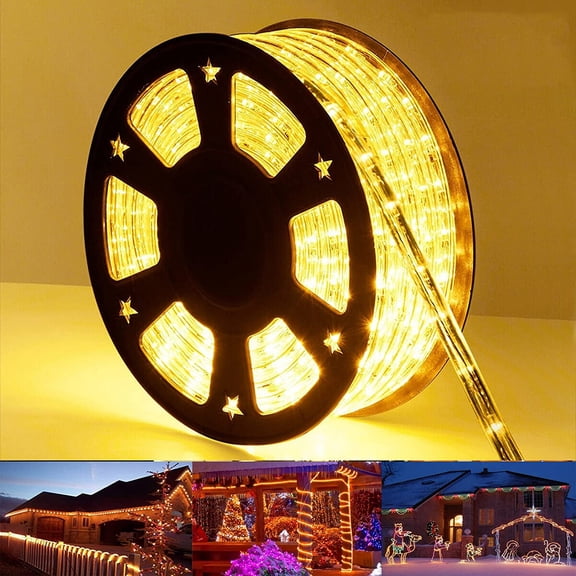 LED Rope Lights with Outdoor, 720 LED Connectable and 100ft, Warm White
