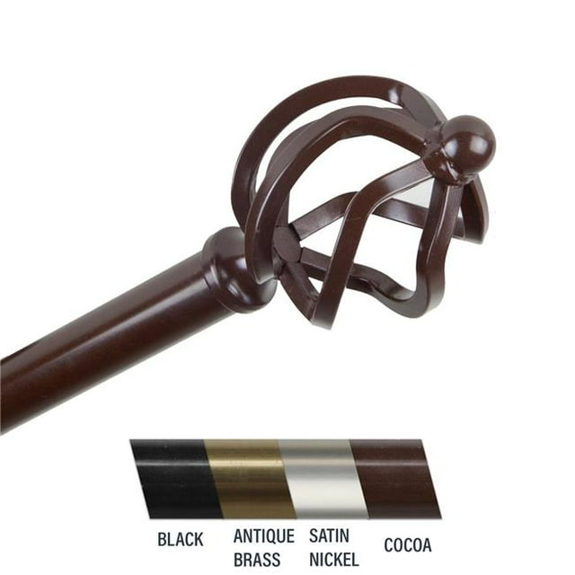 Central Design 4842-487 Giro 0.81 in. Curtain Rod, 48-84 in. - Cocoa