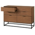 thumbnail image 3 of TMS Rosetti 6-Drawer Contemporary Dresser with Black Metal Framed Legs, Walnut, 3 of 7