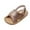 Gold, variant on PINQI Kids Leather Soft Sandals Flat Water Wide Shoes with Adjusted Strap Baby Boys Girls Barefoot Summer Casual Walking Shoes