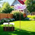 thumbnail image 3 of Bird Baths,Glass Birdbath with Metal Stand Purple Flower Birdbath Attracting Birds Suit for Garden Lawn Yard Decor, 3 of 7
