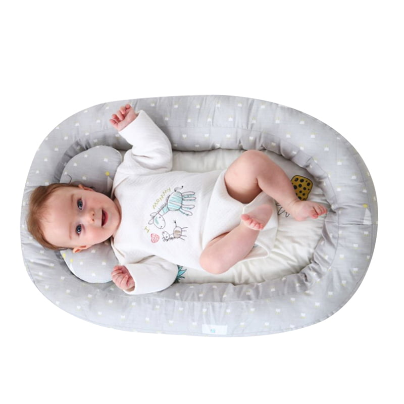 Baby Lounger Nest Bassinet for Bed Pink Portable Crib Bed Newborn Lounger Head Shaping Pillow for Infant Toddler Co-Sleeping 0-24 Months 