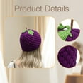 thumbnail image 7 of Milageto Y2K Beanie for Women Anime Aesthetic Warm Costume Accessories Crochet Beanie Purple Grape Hat, 7 of 7