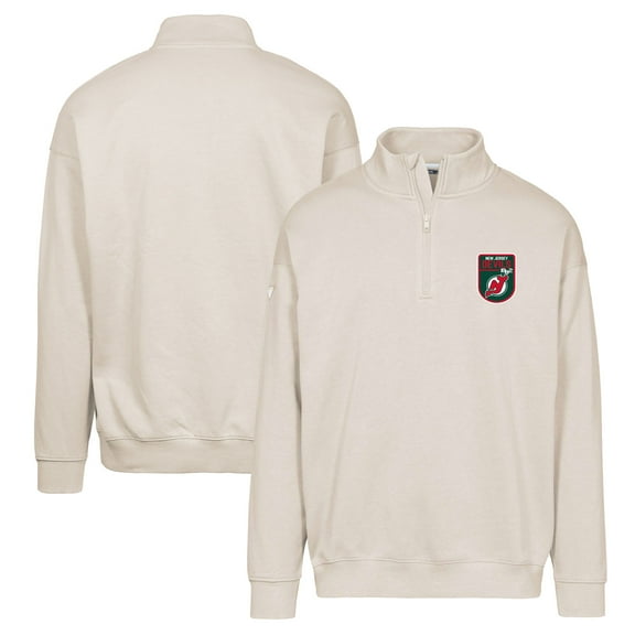 Men's Levelwear Khaki New Jersey Devils Retro Murray Quarter-Zip Pullover Top