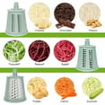 thumbnail image 4 of 5-in-1 Rotary Cheese Grater Vegetable Slicer, 5 Interchangeable Blades Food Shredder with Anti-Slip Reinforced Suction Base, Kitchen Mandoline Chopper with Blade Storage Box (Green), 4 of 7