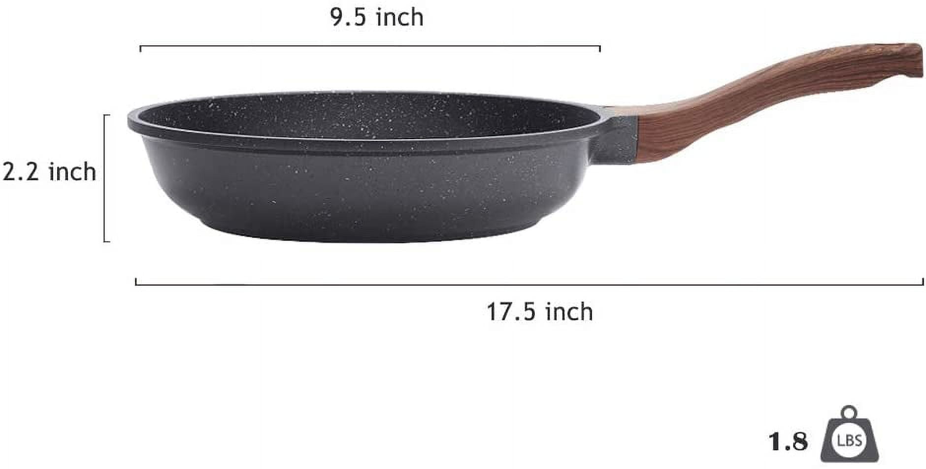 SENSARTE Nonstick Frying Pan Skillet, Swiss Granite Coating Omelette Pan,  Healthy Stone Cookware Chef's Pan, PFOA Free (8/9.5/10/11/12.5 Inch) (9.5