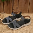 thumbnail image 3 of Eltusu Women Platform Sandals, Ankle Strap Open Toe PU Comfort Dress Sandals Shoes Black Size 6.5, 3 of 8