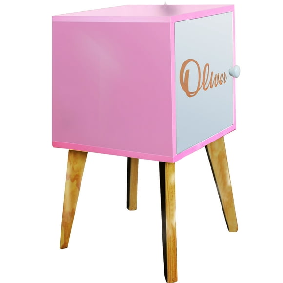 Buro Recamara Noche Led Nombre Personalizable Color rosa