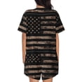 thumbnail image 3 of Lsque American Flag with Desert Camouflage Women's Short-Sleeved Pajama Set - 2 Piece Soft and Lightweight Sleepwear Set-X-Large, 3 of 9