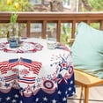 thumbnail image 2 of 4th of July Tablecloth with Umbrella Hole 60x60 Patriotic Table Cloths Waterproof American Flag Table Cloth for Outdoor Round Patio Table, 2 of 6