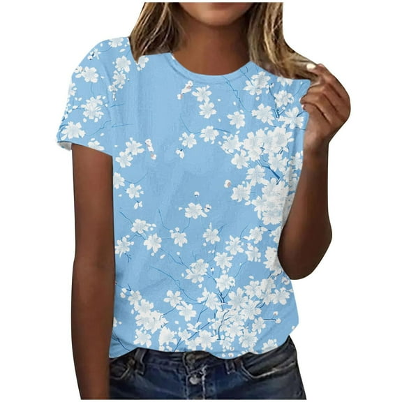 My Orders Cute Summer Tops for Women Floral Plus Size Womens Shirts Long Summer Clothes for Women 2025 Vacation Cruise Womens Summer Tops 2025 Summer Shirts for Teens Modest