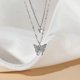 thumbnail image 4 of 2023 New Elegant Silver Color Shiny Butterfly Necklaces Ladies Exquisite Double Layer Clavicle Chain Necklace Party Jewelry Gift-xl117-1--XL369-Produc XL369, 4 of 5