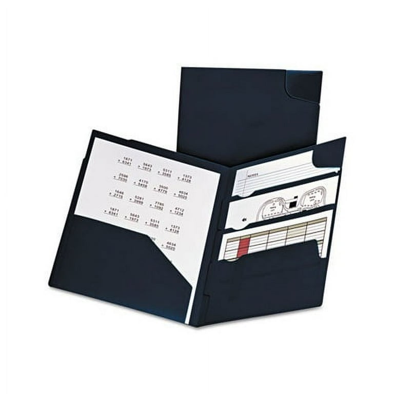 Divide It Up Four-Pocket Poly Folder, 11 x 8-1/2, Navy, Sold as 1 Each Divide It Up Four-Pocket Poly Folder, 11 x 8-1/2, Navy, Sold as 1 Each