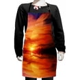thumbnail image 1 of Nature Kids Apron, Dramatic Sunset Sky Clouds on Lake Horizon Twilight Creamy Scene Artwork, Boys Girls Apron Bib with Adjustable Ties for Cooking Baking Painting, Red Vermilion Marigold, by Ambesonne, 1 of 2