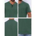 thumbnail image 7 of DARING DIVA Men's Casual Summer Short Sleeves Button Henley Basic Tee L Light Green, 7 of 7