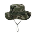 thumbnail image 1 of Fdelink Sombrero de pescador ajustable de camuflaje para exteriores para hombre, verde, 1 of 8