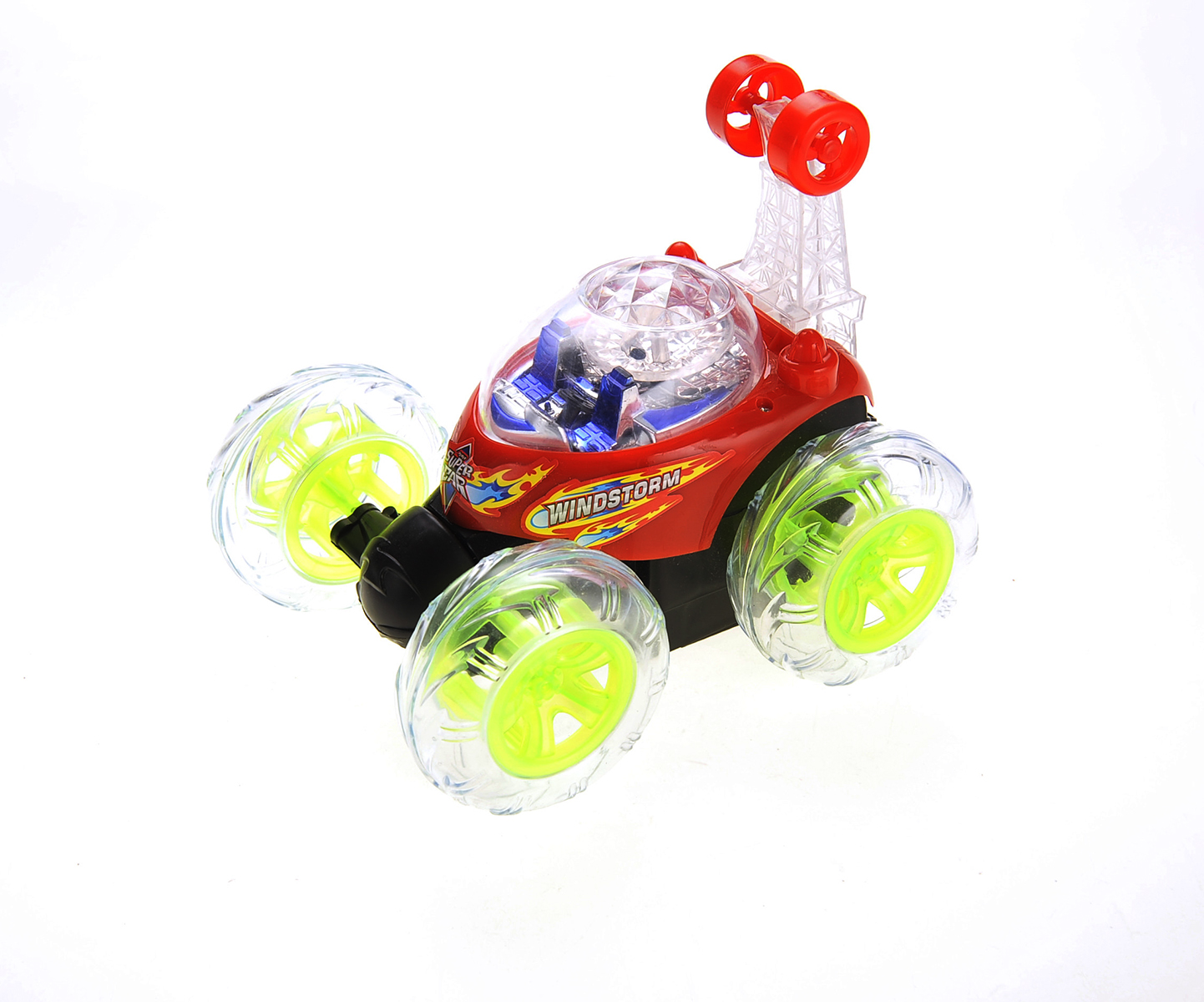 PlayWorld Ready! Set! Race! RC Stunt Twister Car w/ Light & Music - Red