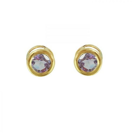 Foreli Ladies 0.54CTW Tanzanite 14K Yellow Gold Earrings