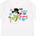 thumbnail image 4 of Inktastic Just Chillin' This Christmas Fun Snowman in Top Hat Boys or Girls Long Sleeve Toddler T-Shirt, 4 of 5